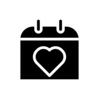 Calendar with heart icon. Concept of love, wedding, and Valentine's Day. vector