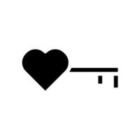 Heart shaped key. Concept of love, romance, and relationship. vector