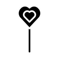 Heart shaped lollipop silhouette. Concept of love, romance, and Valentine's Day. vector