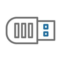 USB flash drive icon. Concept of data storage and transfer. vector
