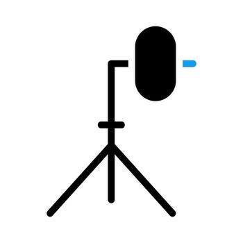 Studio microphone on a tripod stand. Concept of recording, podcasting, and broadcasting. vector