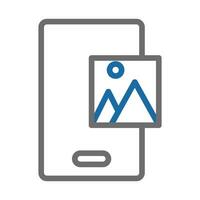 Smartphone with photo gallery application. Concept of mobile photography, image, and sharing. vector