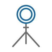 Ring light on a tripod. Concept of photography, videography, and lighting. vector