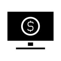 Computer monitor with dollar sign coin icon. Concept of online banking, e commerce, and digital payment. vector