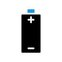 Battery icon with plus and minus signs. Concept of energy, power, and electricity. vector