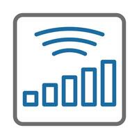 Signal strength indicator icon. Concept of wireless network, connection, and communication. vector