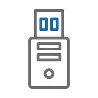 USB flash drive icon. Concept of data storage and transfer. vector