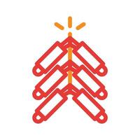 Red firecracker icon. Concept of Chinese New Year, celebration, and tradition. vector