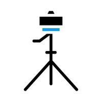 Tripod with phone holder icon. Concept of mobile photography and videography. vector