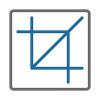Crop icon, concept of editing, resizing, and adjusting. vector