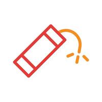 Dynamite stick with burning wick. Concept of danger, risk, and explosion. vector