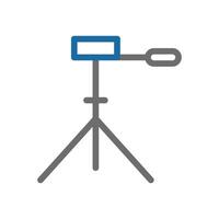 Camera on tripod icon. Concept of photography, videography, and filmmaking. vector