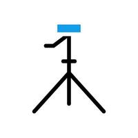 Tripod icon for photography and videography. Concept of stability, support, and professional equipment. vector