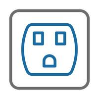 Electric Socket Outline Icon. Concept of Energy, Power, and Connection. vector