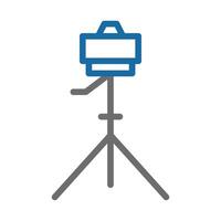 Camera on a tripod icon. Concept of photography, videography, and filmmaking. vector