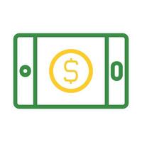 Smartphone with dollar coin on screen. Concept of mobile banking, finance, and payment. vector