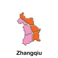 map of Zhangqiu geometric modern outline, High detailed illustration design vector