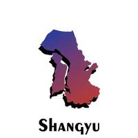 Shangyu City of China map illustration, creative design template vector