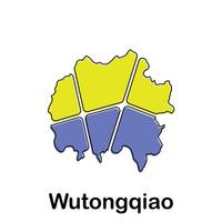 map of Wutongqiao geometric modern outline, High detailed illustration design vector