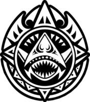 Shark symbol icon in solid style vector