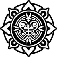 Tribal symbol icon in solid style vector