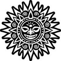 Sun god icon in solid style vector
