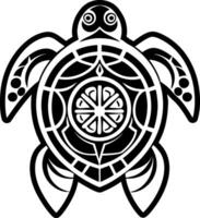 Turtle tattoo icon in glyph style vector