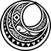 Crescent moon icon in solid style vector