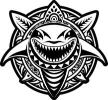A filled style icon of shark tattoo symbol vector