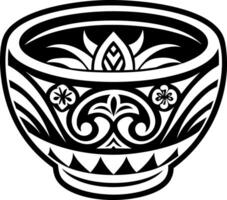 A filled style icon of kava bowl symbol vector