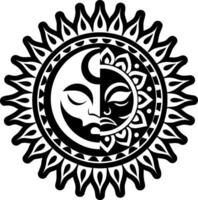 A solid style icon of duality symbol vector