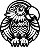 Parrot tattoo icon in solid style vector