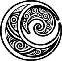 A glyph style icon of a moon tattoo vector