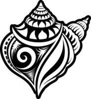 A filled style icon of conch shell symbol vector