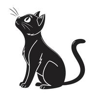 a black cat with a white background that says the word on it vector