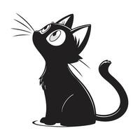 a black cat with a white background that says quot the word quot vector