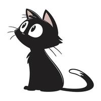 a black cat with a white face and a black cat on the bottom vector