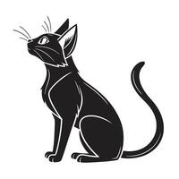 a black cat with a black tail and the word quot the quot w quot on it vector