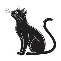 a black cat with a black tail and the word quot the quot w quot on it vector