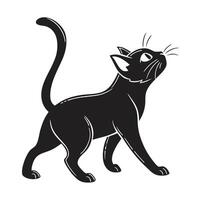 a black cat with a black tail that says quot the cat quot vector