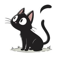 a black cat with a white background and a black cat vector