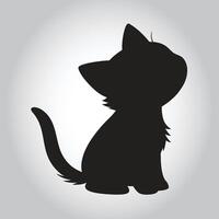 a black and white picture of a cat with a tail and a tail vector