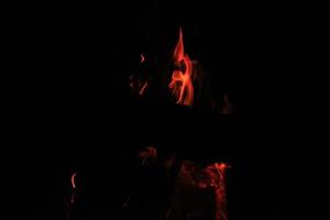 Fire Flames With A Black Background. photo