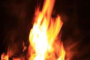 Fire Flames With A Black Background. photo