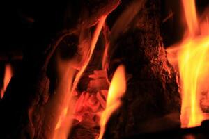 Fire Flames With A Black Background. photo