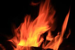Fire Flames With A Black Background. photo