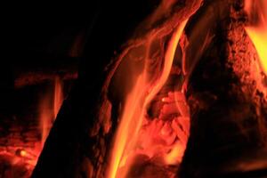 Fire Flames With A Black Background. photo