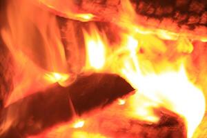 Fire Flames With A Black Background. photo