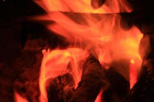 Fire Flames With A Black Background. photo