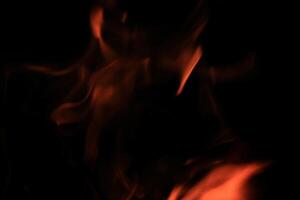 Fire Flames With A Black Background. photo